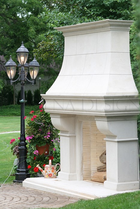 Exterior mantel in the garden