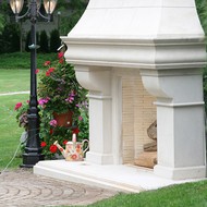 Exterior mantel in the garden